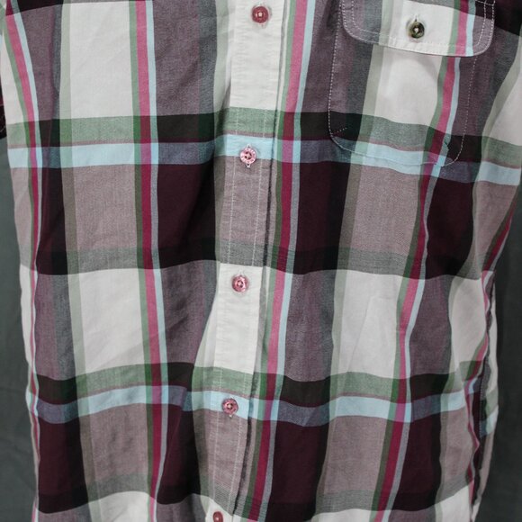 Button-Down Shirt - Blue and Maroon Plaid Pattern by Matix - Men's Large - Picture 3 of 10